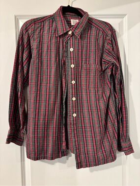Gap Red and Green Plaid Button-Down Shirt